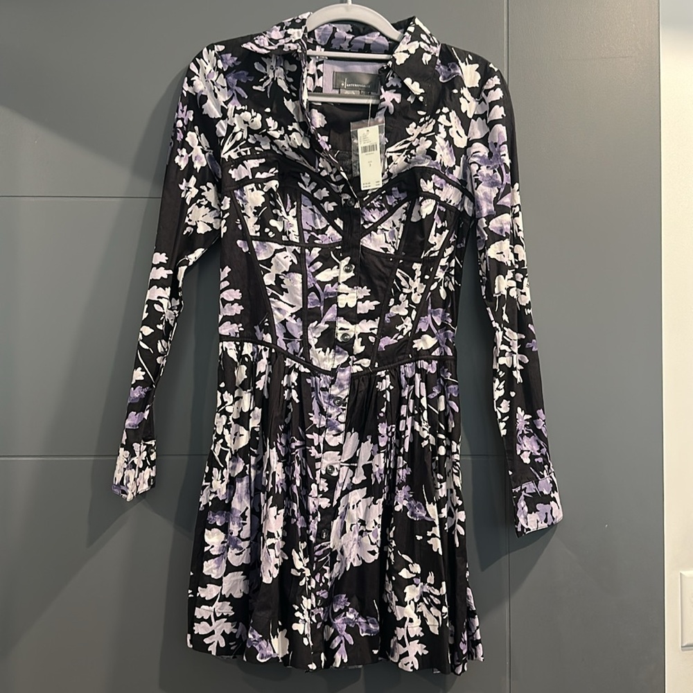 Anthropologie Floral Corset Style Dress